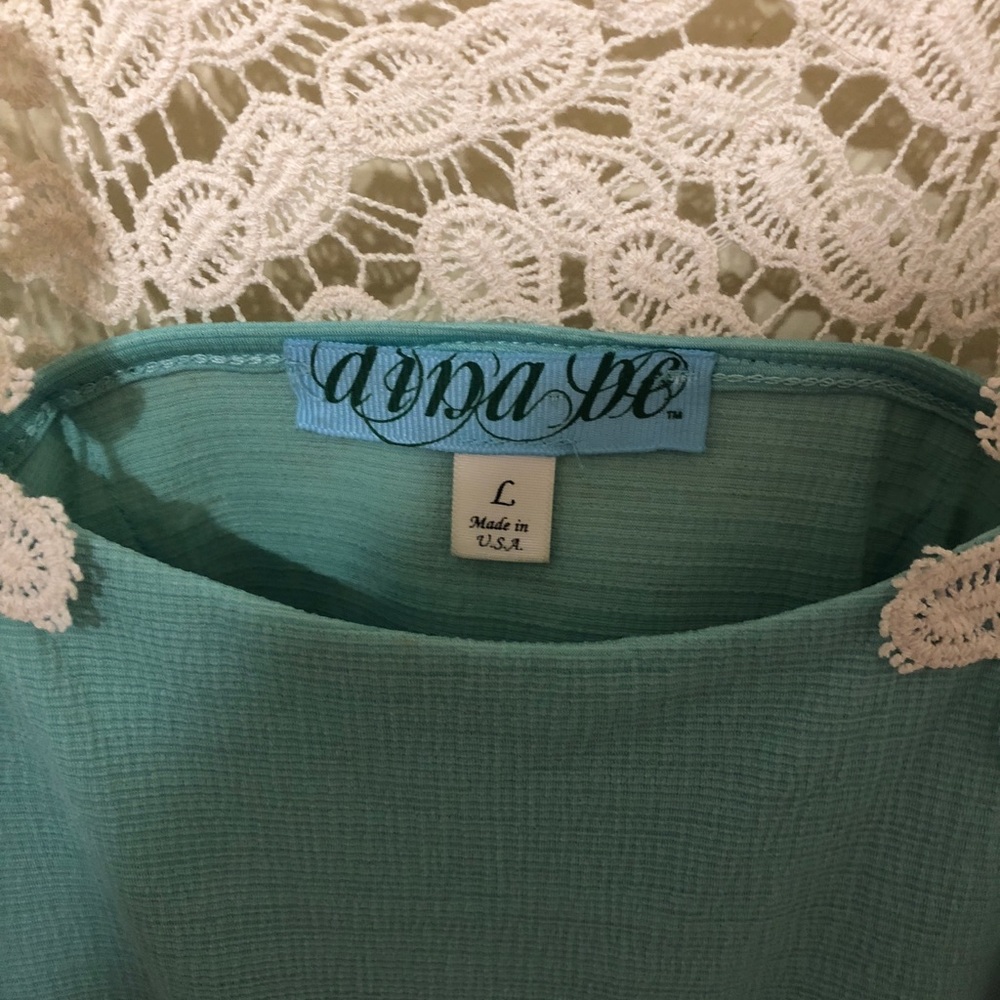 Teal dress with lace straps - Picture 3 of 3